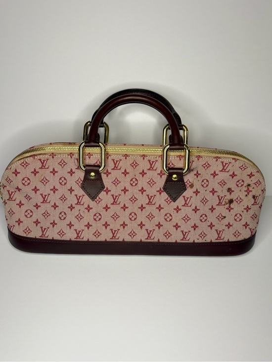 Louis Vuitton Handbags - Louis Vuitton Pink Monogram Canvas Mini Top Handle Bag with Burgundy Trim